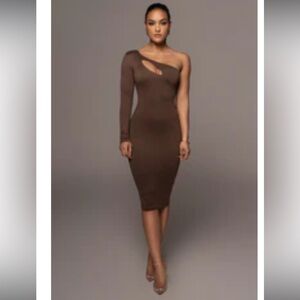 JLUXLABEL CHOCOLATE FAIRA KEYHOLE DRESS